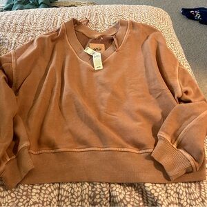 NWT Aerie Off the shoulder sweater tan , size medium